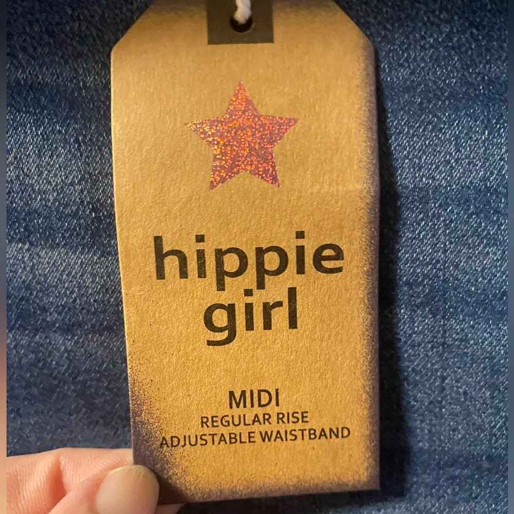 Hippie Girl Midi‎ Jean Shorts Regular Rise Super Soft Stretch Adjustable Waist